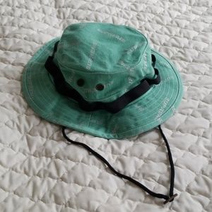 Supreme SS17 Denim Logo Boonie Hat M/L Teal